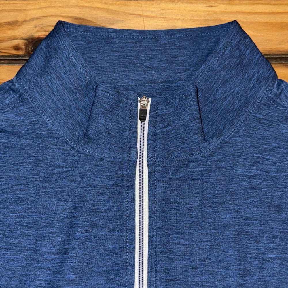 Straight Down Quarter Zip Mens Medium Blue Pullover Performance Golf Lightweight - Picture 6 of 9